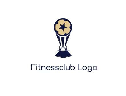 abstract football trophy with star