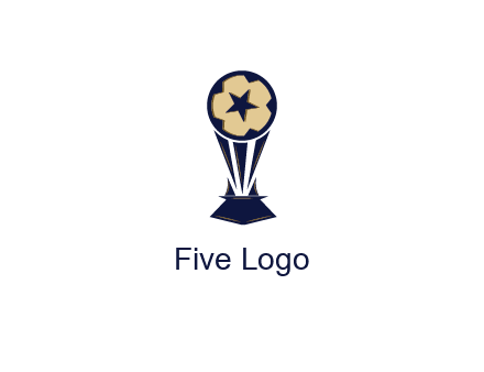abstract football trophy with star