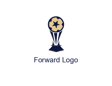 abstract football trophy with star