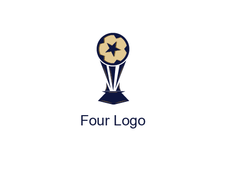 abstract football trophy with star