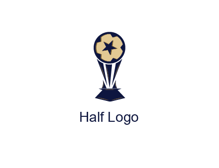 abstract football trophy with star