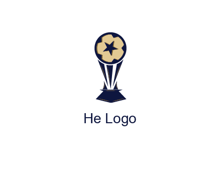 abstract football trophy with star