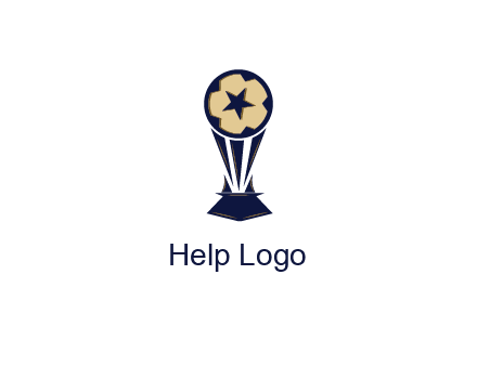 abstract football trophy with star