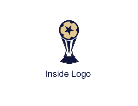 abstract football trophy with star