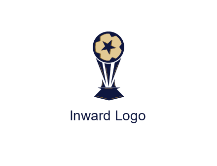 abstract football trophy with star