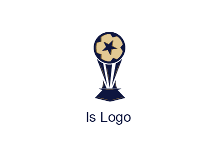 abstract football trophy with star