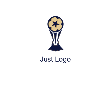 abstract football trophy with star