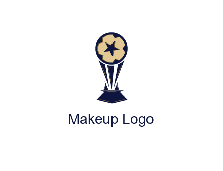 abstract football trophy with star