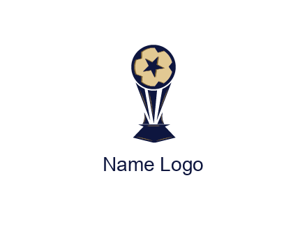 abstract football trophy with star