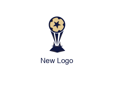 abstract football trophy with star