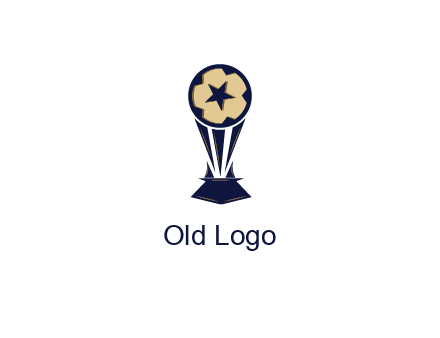 abstract football trophy with star