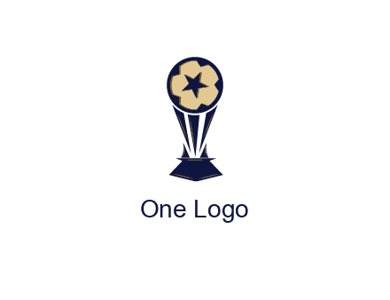 abstract football trophy with star