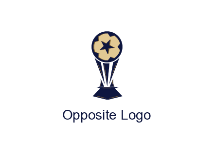 abstract football trophy with star