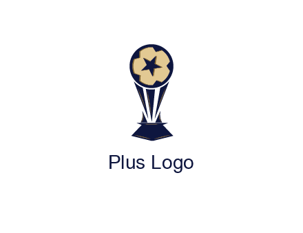 abstract football trophy with star