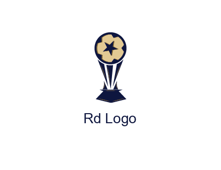 abstract football trophy with star
