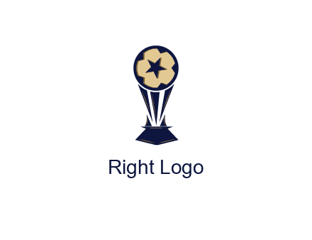 abstract football trophy with star