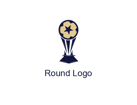 abstract football trophy with star