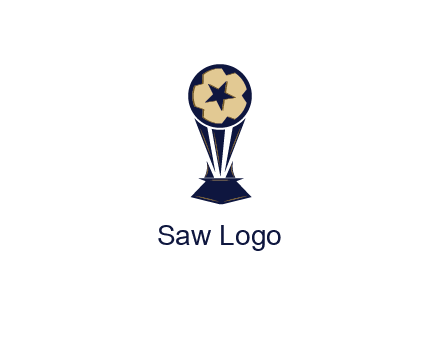 abstract football trophy with star
