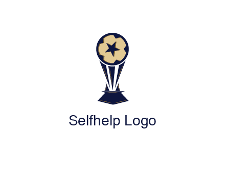 abstract football trophy with star