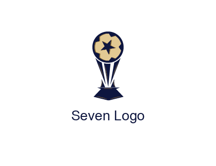 abstract football trophy with star