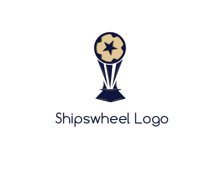 abstract football trophy with star