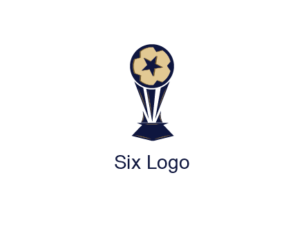 abstract football trophy with star