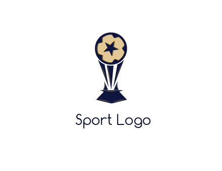 abstract football trophy with star