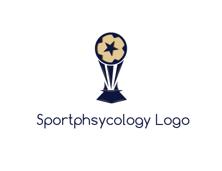 abstract football trophy with star