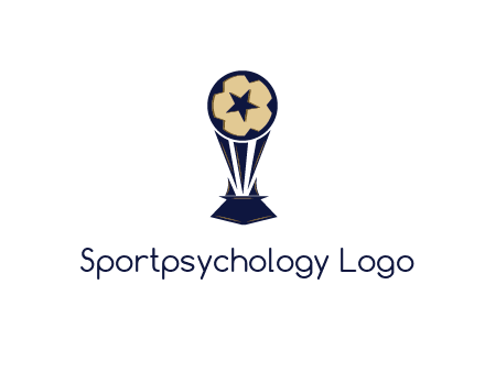 abstract football trophy with star