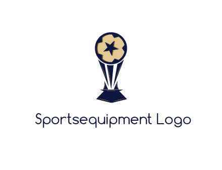 abstract football trophy with star
