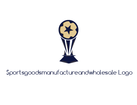 abstract football trophy with star