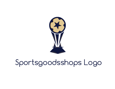 abstract football trophy with star
