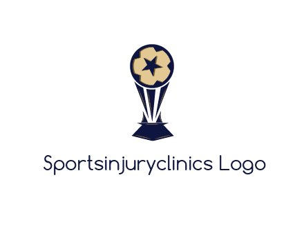 abstract football trophy with star