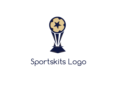 abstract football trophy with star