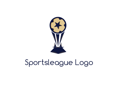 abstract football trophy with star