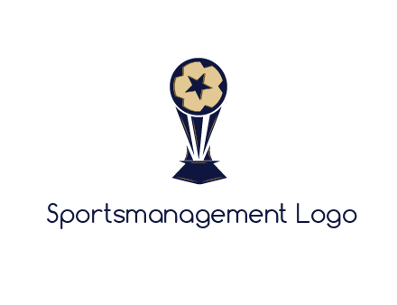 abstract football trophy with star
