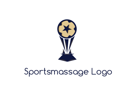 abstract football trophy with star