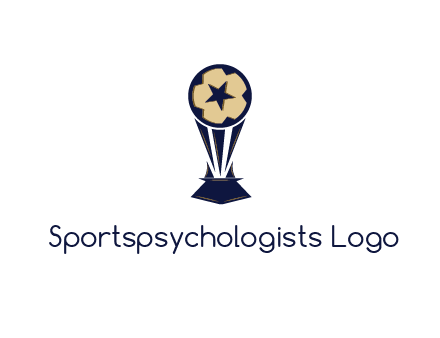 abstract football trophy with star