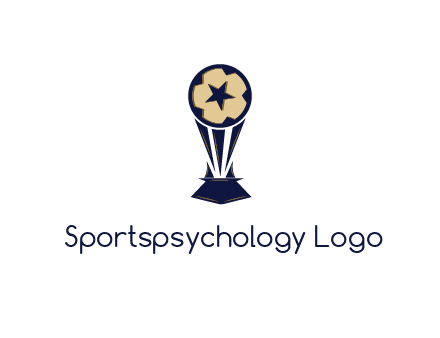 abstract football trophy with star