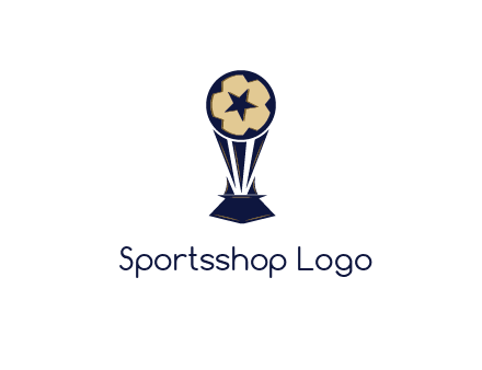 abstract football trophy with star
