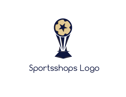 abstract football trophy with star