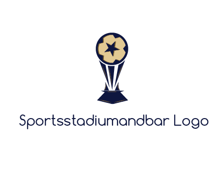 abstract football trophy with star