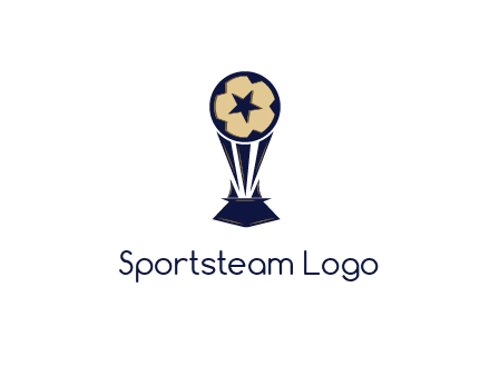 abstract football trophy with star