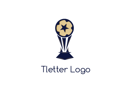 abstract football trophy with star