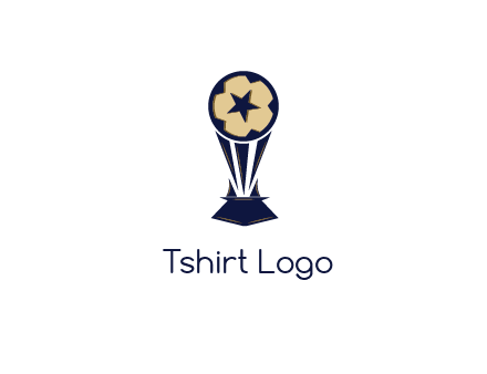 abstract football trophy with star