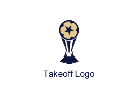 abstract football trophy with star