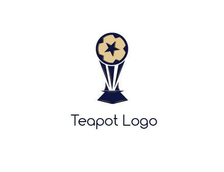 abstract football trophy with star