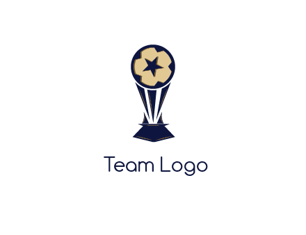abstract football trophy with star