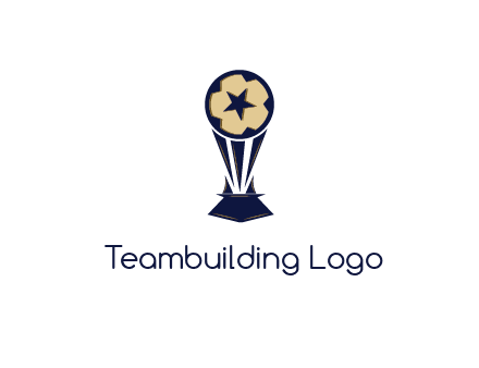 abstract football trophy with star