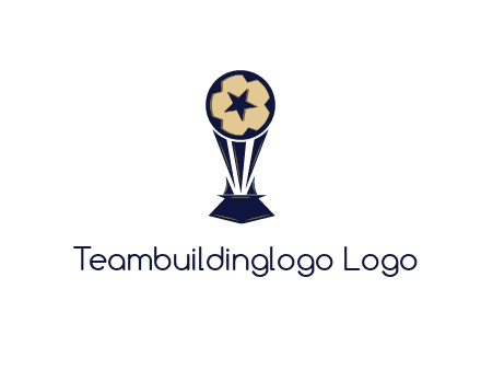 abstract football trophy with star